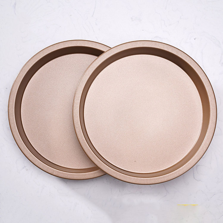 The FDA 8 inch gold edge pizza cake pan round pie bread baking mold non-stick coating